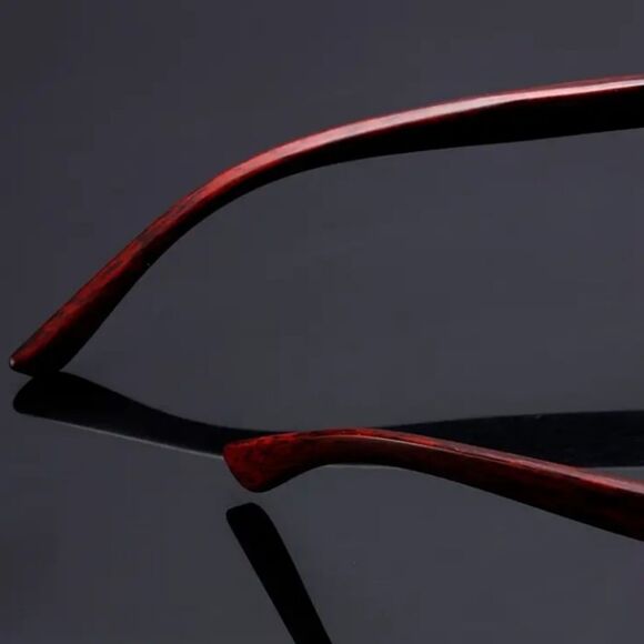 Black and Gold Rimless Sunglasses with Metal Accents - Picture 4 of 6